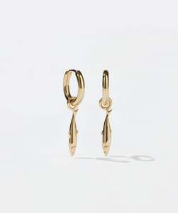 Earrings: Sardine Charm Earrings - Gold Plated