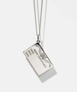 Birth Certificate Charm Necklace - Sterling Silver