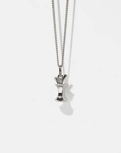 Necklaces: Apple Core Charm Necklace - Sterling Silver