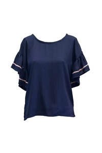 South Of Eden: Maeve Top - Navy/Pink