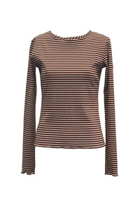 South Of Eden: Calliope Top Long Sleeve - Walnut Stripe