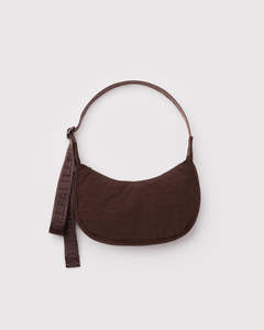 Full Price: Small Nylon Crescent Bag - Coffee