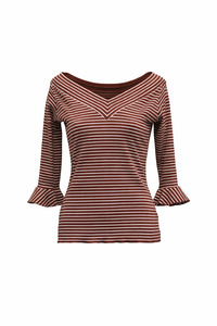 South Of Eden: Carla Top - Walnut Stripe