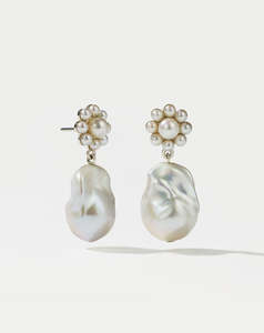 Over 500: Emile Drop Earrings - Pearl/Sterling Silver