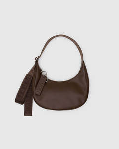 Full Price: Small Leather Crescent Bag - Brown