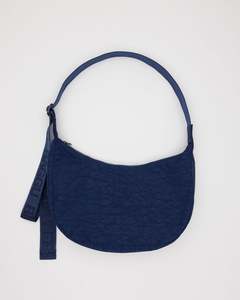 Medium Nylon Crescent Bag - Navy