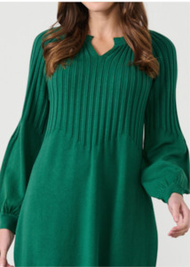 Dresses: Half Rib Knit & Puff sleeve dress