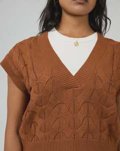 Knitwear Cardis: Brooklyn Vest, cinnamon