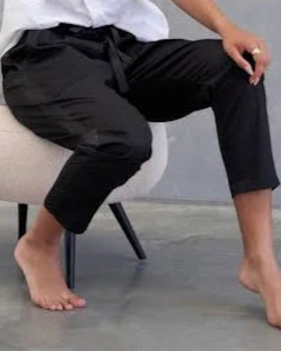 Cotton Twill pant with Satin Stripe OUTLET PRICE NO RETURNS