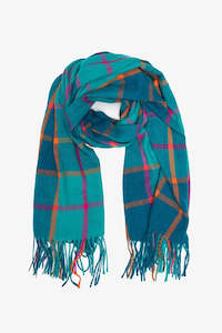 Accessories: Blue Lagoon check scarf