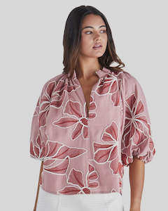 Sass Fate Becker: Finley top, red & pink