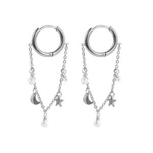 Accessories: Earring, pure steel, long stars