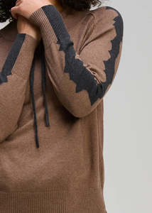 Knitwear Cardis: Graphic neck cord jumper