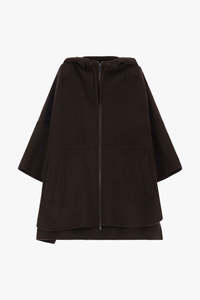 Wool blend oversized hooded coat