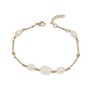 Bracelet, pure steel, pearl