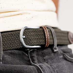 Belts: Braided Belt - Khaki Green