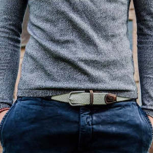 Belts: Braided Belt - Grey Seagull