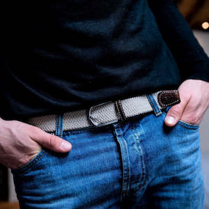 Him: Braided Belt - Sandy Beige