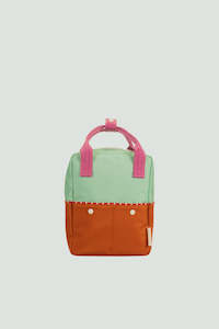 Kids Backpacks: Kids Small Backpack - Towel Green + Gravel Orange