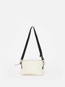 Crossbody Bags: Mini Linen Shoulder Bag - Crema