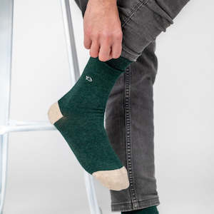 Socks: Plain Socks - Mottled Dark Green