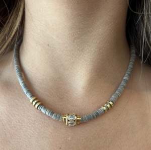 Designer Jewellery: Noa Choker Coquillage Gris CZ