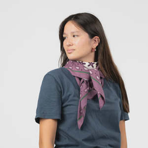 By Designer Mens: Organic Cotton Scarf -Purple / Beige