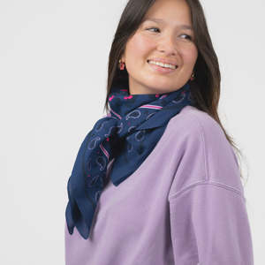By Designer Mens: Organic Cotton Scarf - Navy / Pink