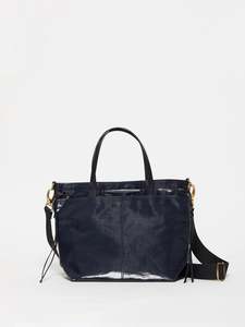 By Designer Bags: Emy Linen Tote Bag - Deep (Navy)