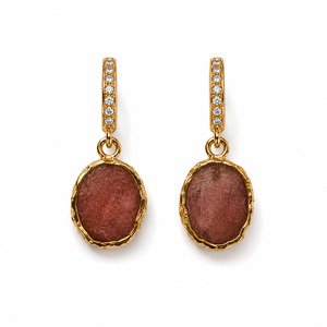 Baby Kara Earrings - Strawberry Quartz