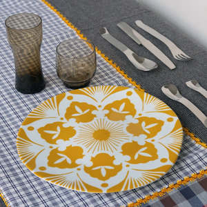 By Designer Plates Bowls: Termez Yellow Large Plate