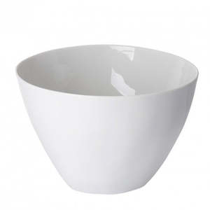 White Famished Large Salad Bowl
