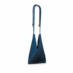 Multitudes: Moroccan Blue Pleated Pouch Bag