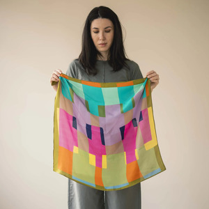 Skandal: Pink Pixel Silk Scarf