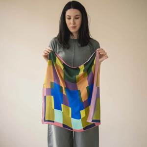 Skandal: Azul Pixel Silk Scarf