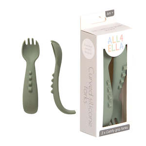 Bib: Comfy Grip Silicone Forks 2pk - Olive
