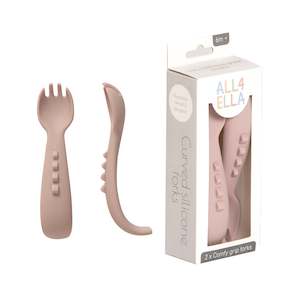 Bib: Comfy Grip Silicone Forks 2pk - Dusty Pink