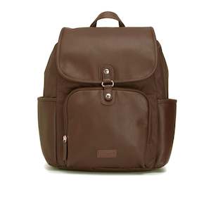 Babymel: Freddie Faux Leather Backpack Nappy Bag - Tan