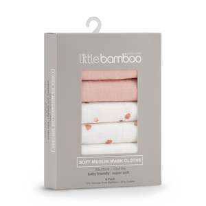 Baby Body Care: Muslin Wash Cloth 6pk - Dusty Rose