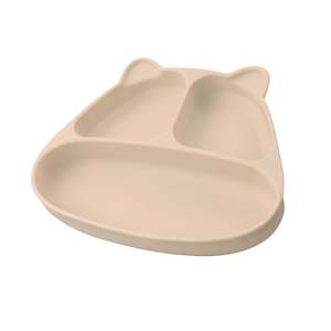 Mombella: Panda Silicone Suction Dinner Plate - Light Brown
