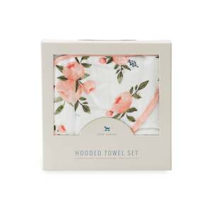 Hooded Towel & Wash Cloth - Watercolour Roses