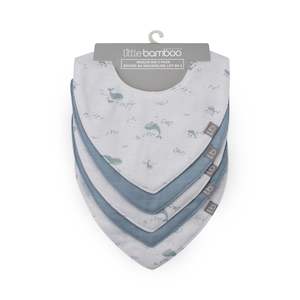 Feeding Mealtimes: Muslin Bib 5pk - Retro Blue