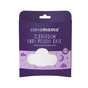 ClevaFoam Baby Pillow Case - White