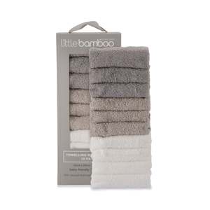 New: Towelling Wash Cloth 10pk - Stone Grey