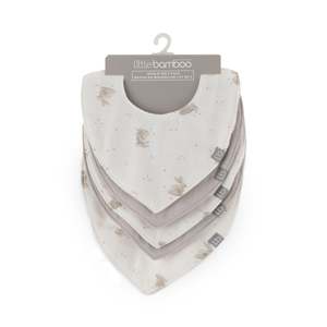 Muslin Bib 5pk - Stone Grey