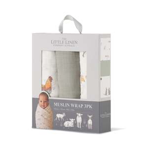 Muslin 3pk - Farmyard Lamb