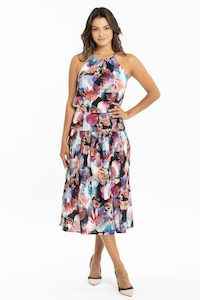 Products: Amalfi Halter Shirred Midi Dress, size 8 last one Dress Bel Vestito