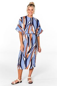 Venice Short Sleeve Midi Dress Occasion Dresses Bel Vestito New Zealand