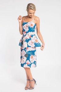 Ruby Peplum Midi Dress Bel Vestito