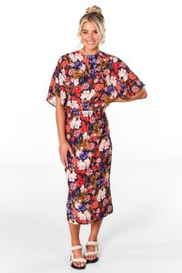 Products: Positano Short Sleeve Midi Dress. size 12 only Occasion Dresses Bel Vestito New Zealand